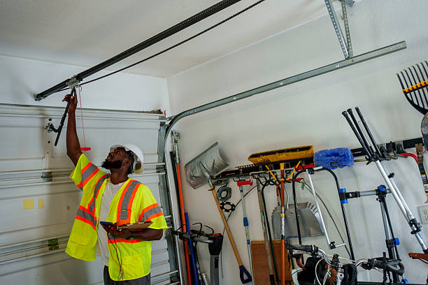 Professional Garage Door Panel Replacement technician working in Schleicher County County, TX